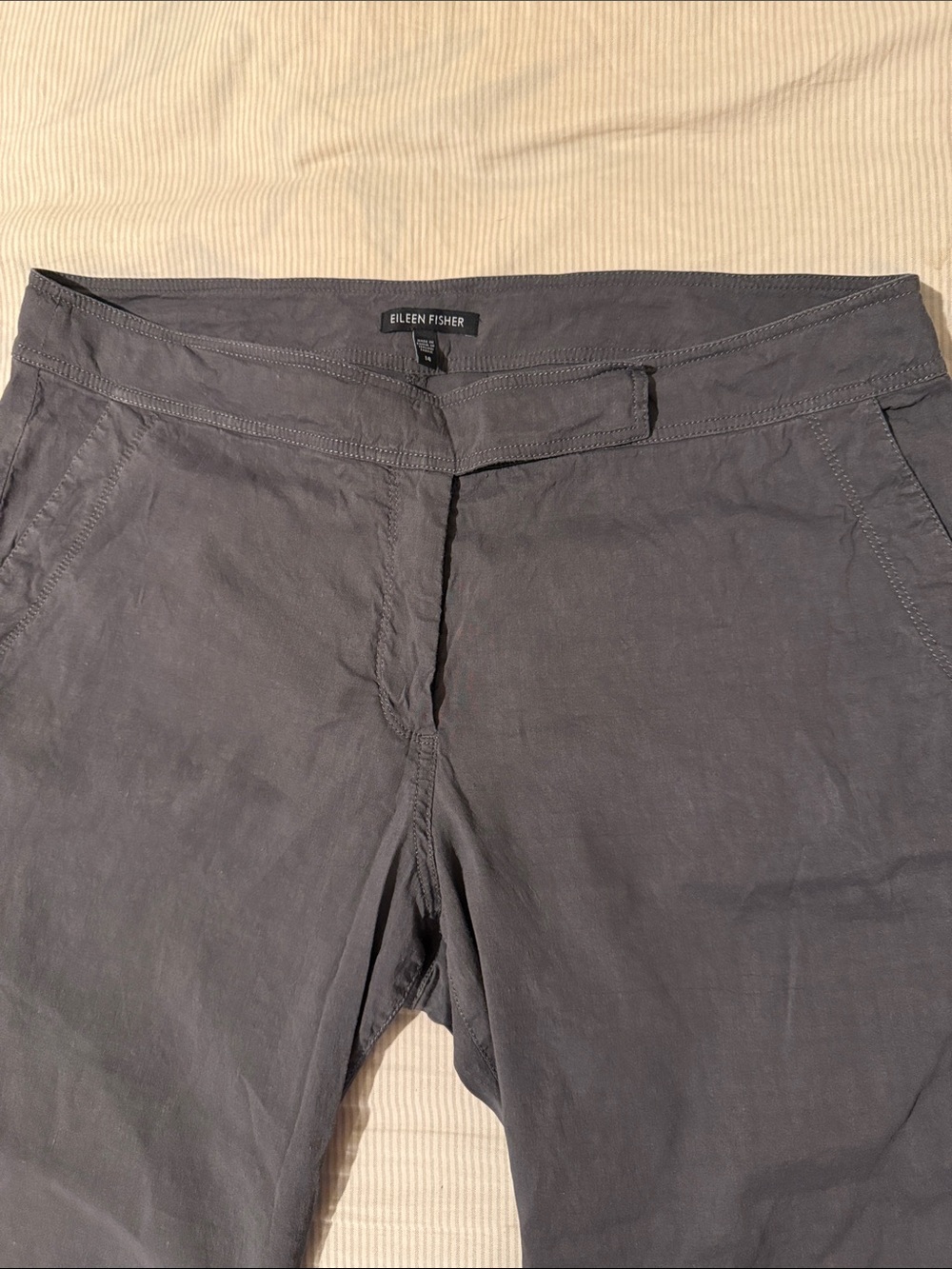 Eileen Fisher Women’s Deep Grey Linen Blend Pants Sz 14 - Picture 2 of 7